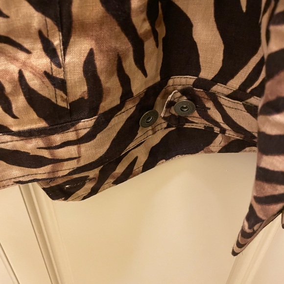 100% Linen Jacket, animal print, very high quality linen - Picture 3 of 8